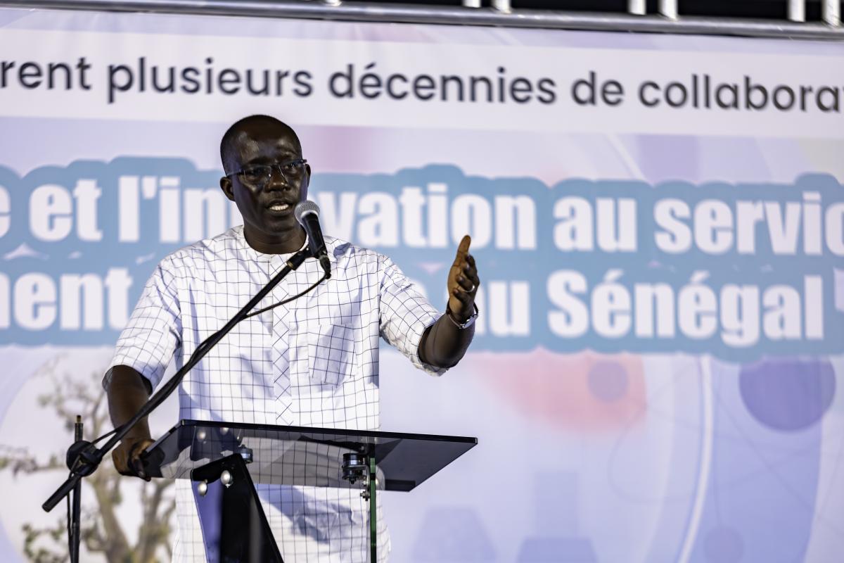 Dr Moustapha Guèye, DG de l'ISRA, prononçant son allocution